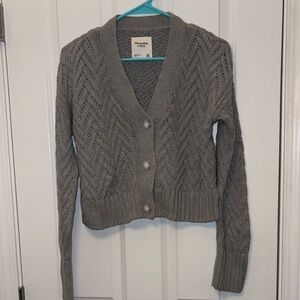 Abercrombie & Fitch Chevron Knit Cropped Cardigan